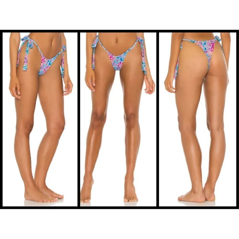 💕FRANKIE'S BIKINI💕 Halo Strapless Top + Willow Bottom ~ Scarf Print Medium